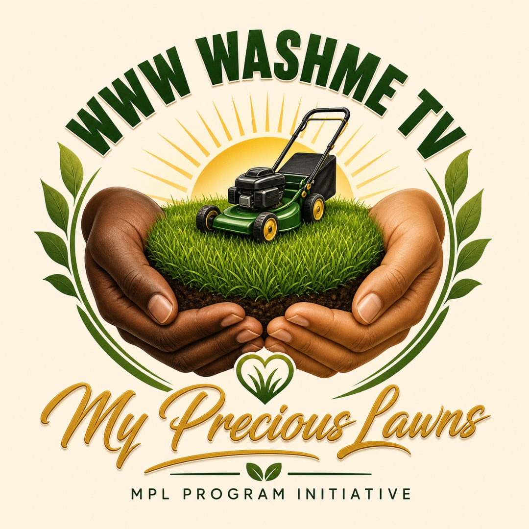 WWW WASHME TV - My Precious Lawns Logo